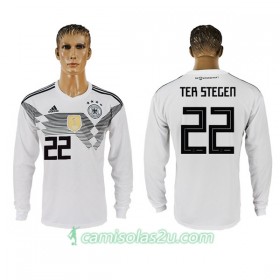 Camisolas de Futebol Alemanha Ter Stegen 22 Equipamento Principal Copa do Mundo 2018 Manga Comprida